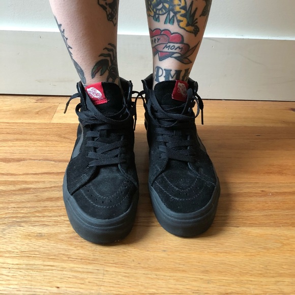 vans sk8 hi black suede